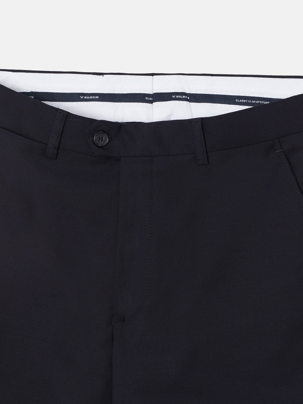 Pantalon traje cruzado stretch azul marino