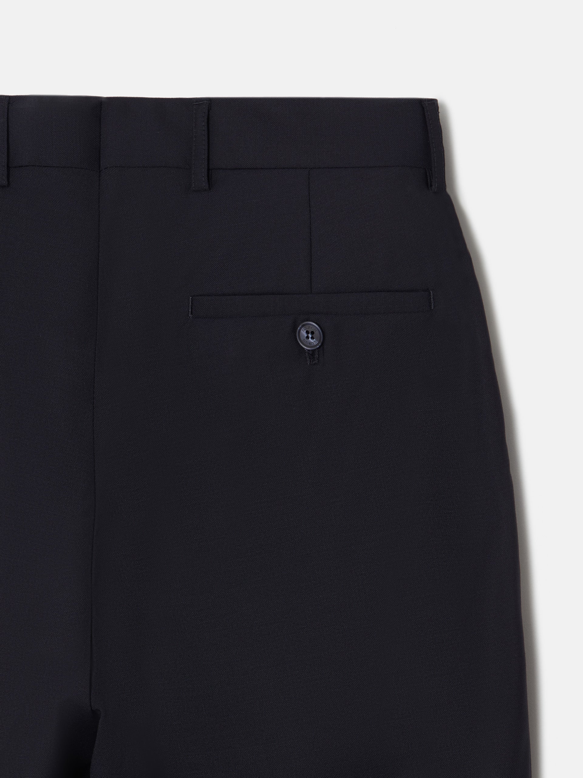 Navy blue stretch double-breasted suit pants