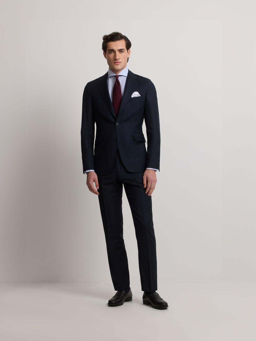 Navy bird's eye blazer suit