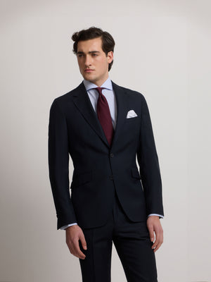 Veste de costume œil de perdrix bleu marine