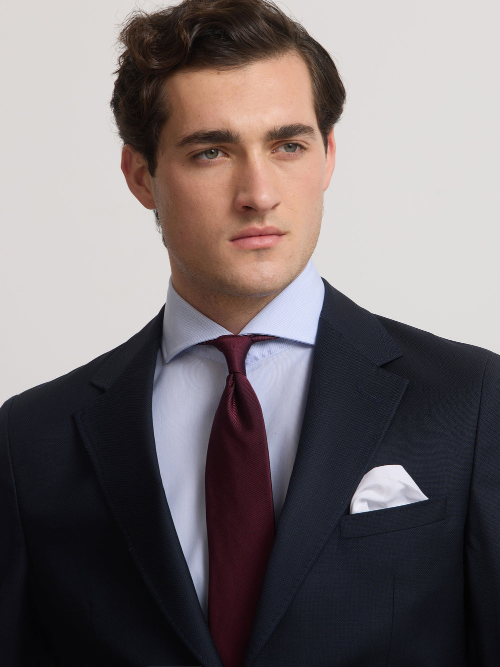 Navy bird's eye blazer suit