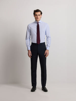 Pantalon costume œil de perdrix bleu marine