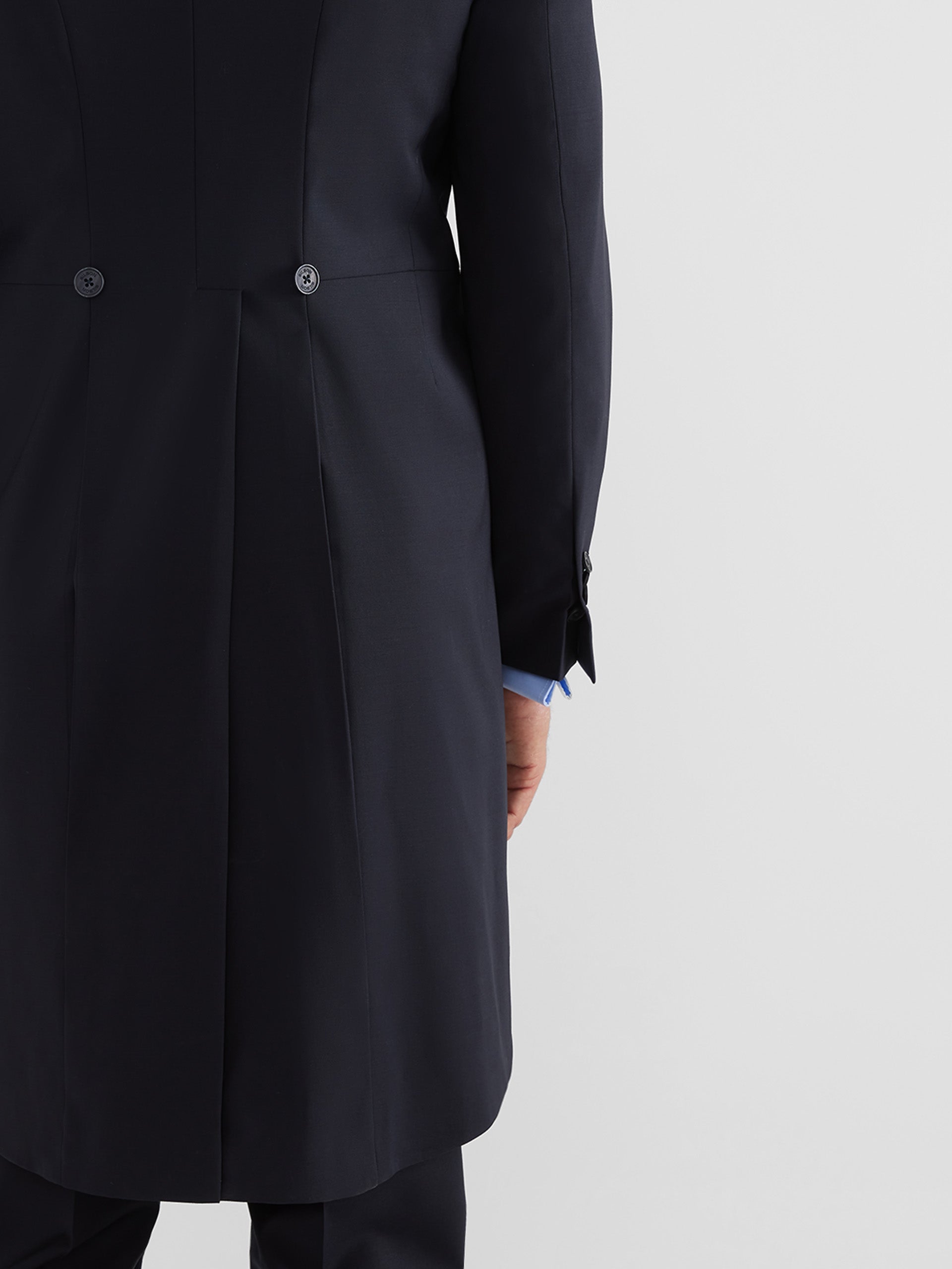 Navy blue stretch jacket frock coat