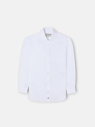Camisa de vestir para crianças, punho simples, branca