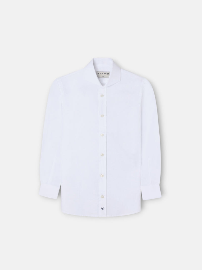 Camisa vestir kids puño simple blanca