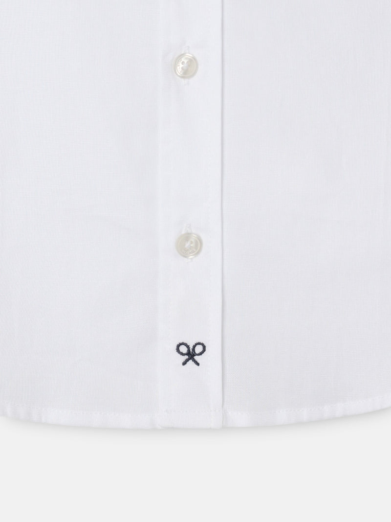 Camisa vestir kids puño simple blanca