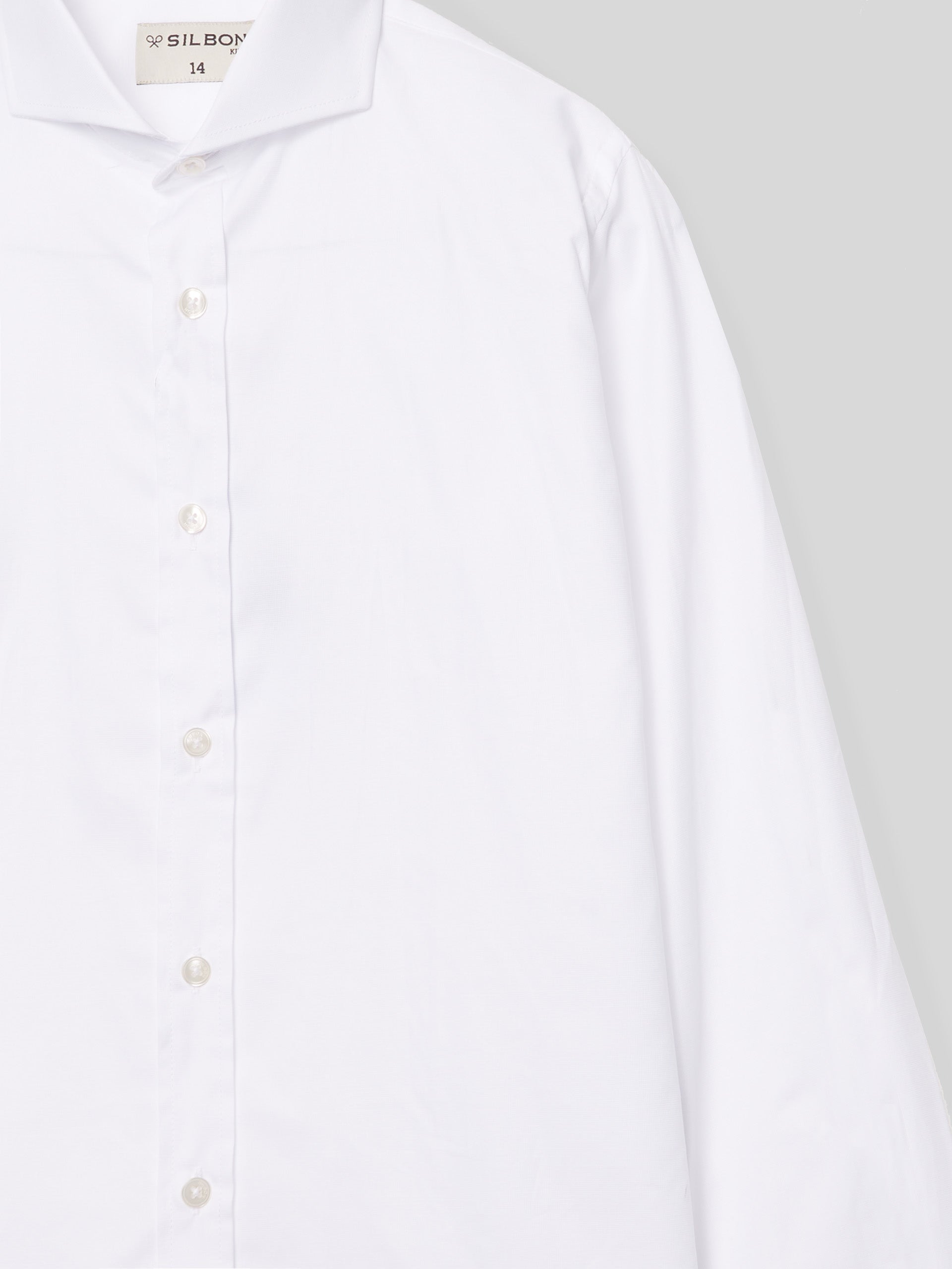 Camisa vestir kids puño simple blanca