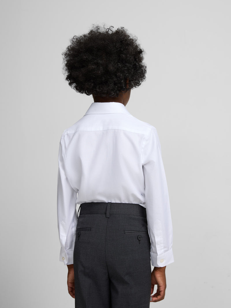 Camisa vestir kids puño simple blanca