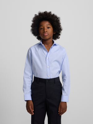 Camisa vestir kids puño simple celeste