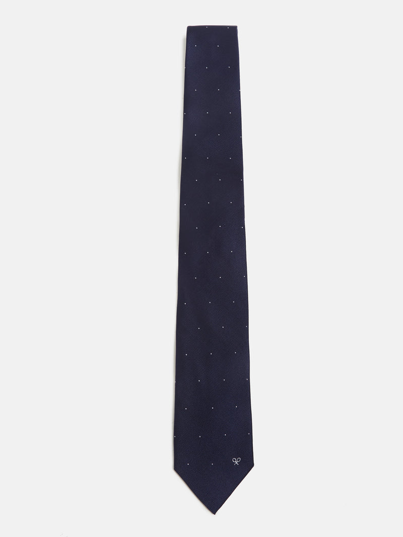 Corbata micropunto marino blanco