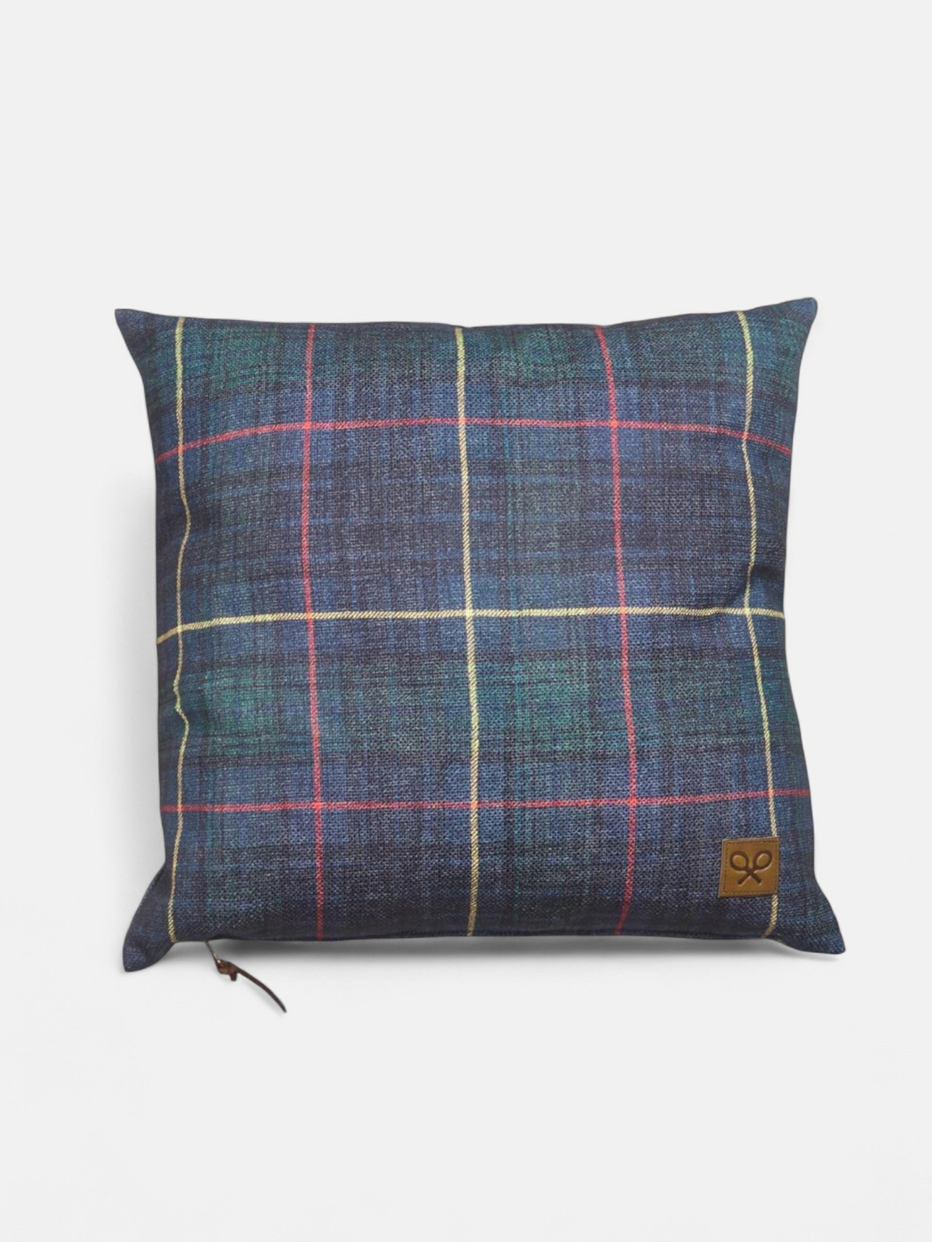 Green tartan square cushion