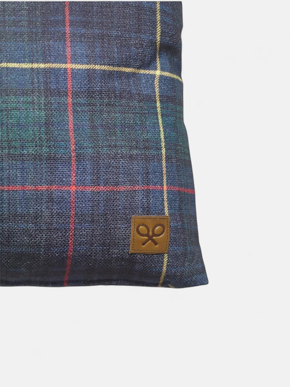 Green tartan square cushion