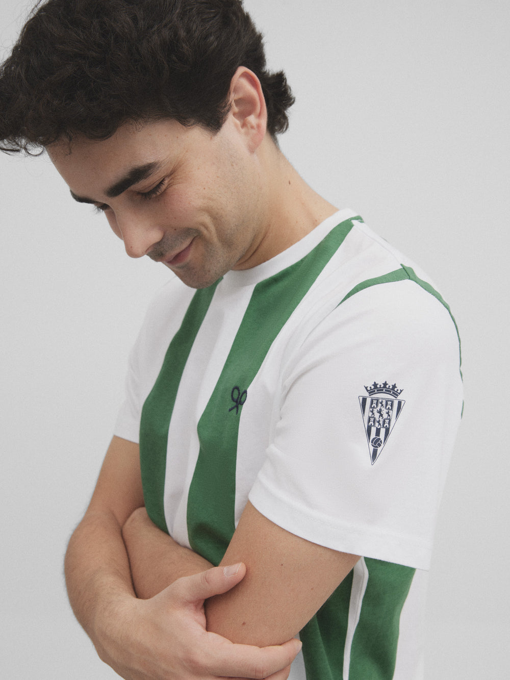 Camisola retro branca e verde Silbon branca
