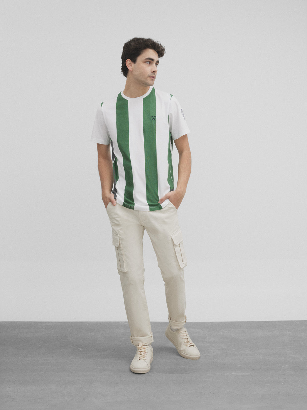 Camisola retro branca e verde Silbon branca