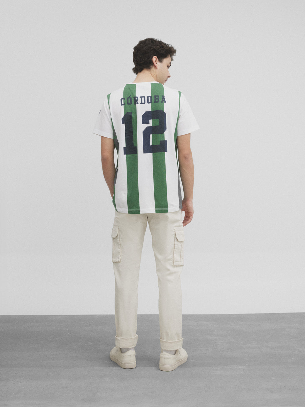 Camisola retro branca e verde Silbon branca