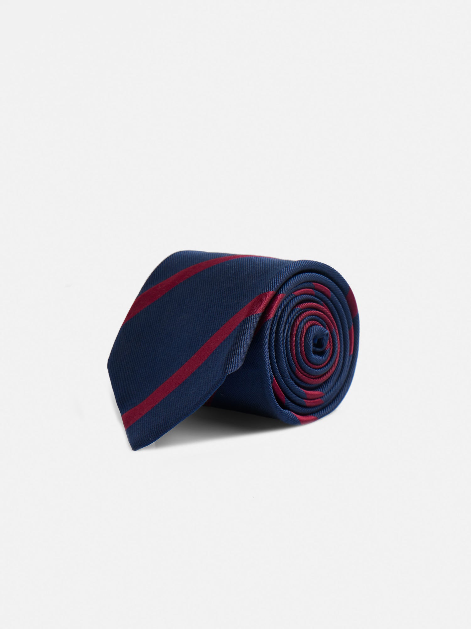Burgundy striped navy tie