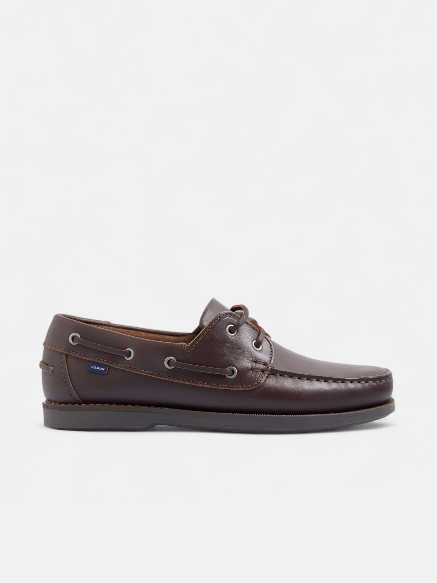 Zapato nautico piel fino marron oscuro