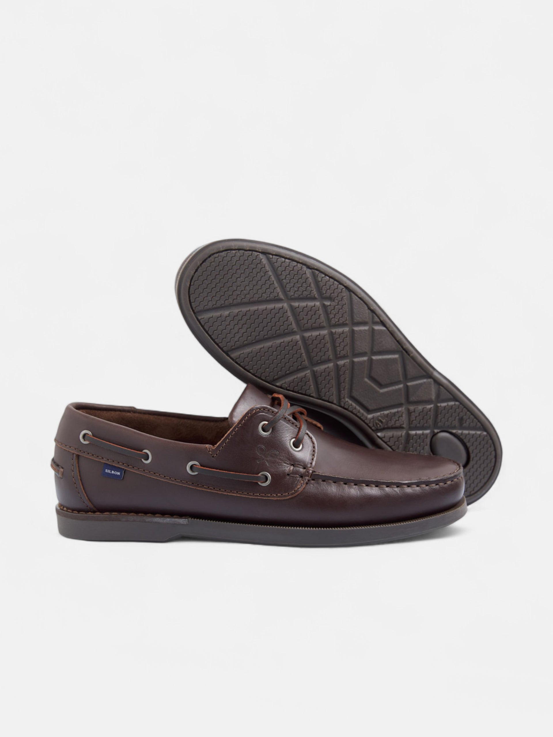 Dark brown fine leather nautical shoe