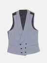 Chaleco chaque cuello redondo pata de gallo azul
