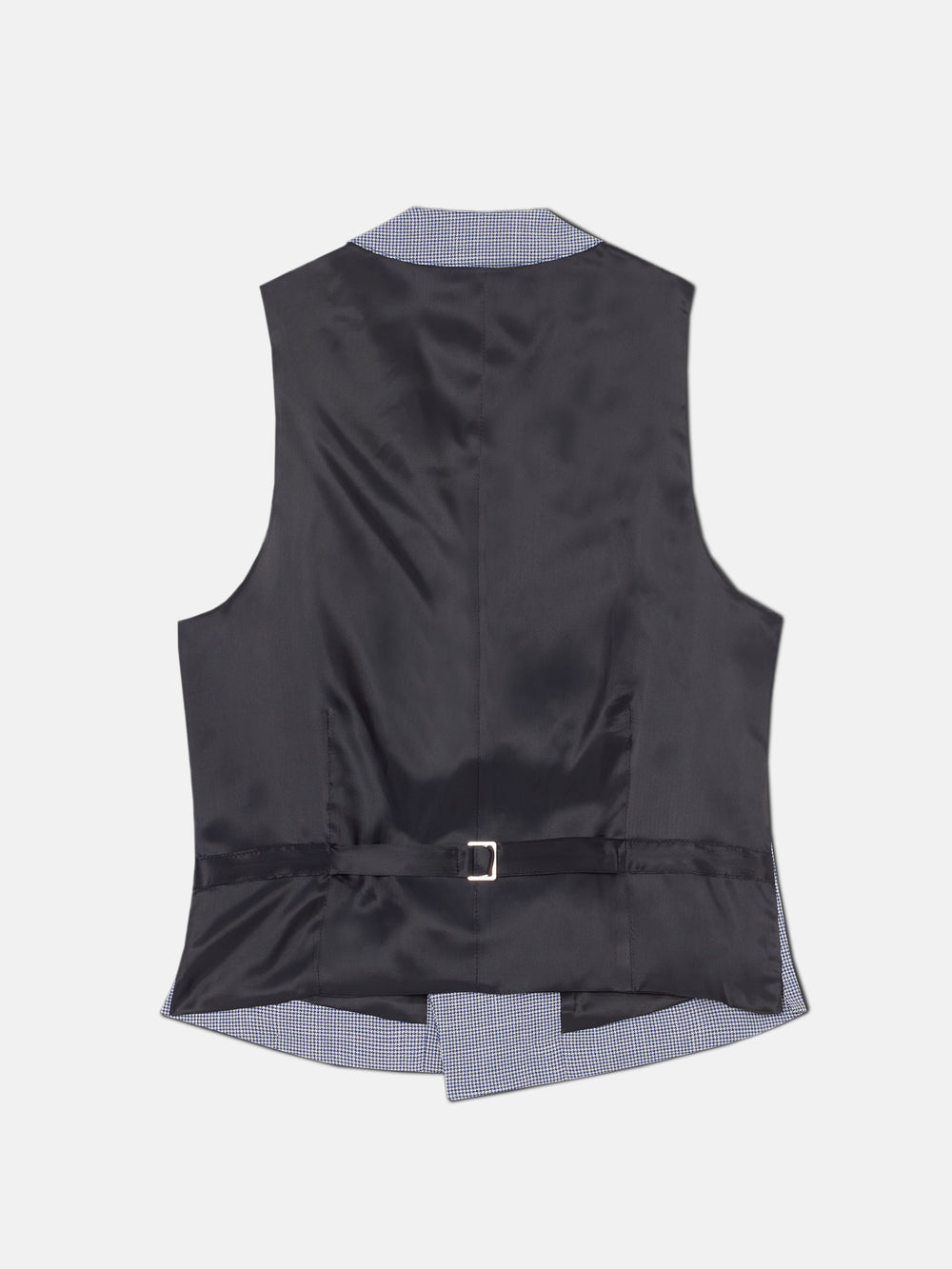 Chaleco chaque cuello redondo pata de gallo azul