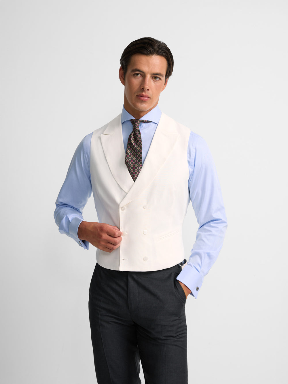 Chaleco chaque clasico blanco roto