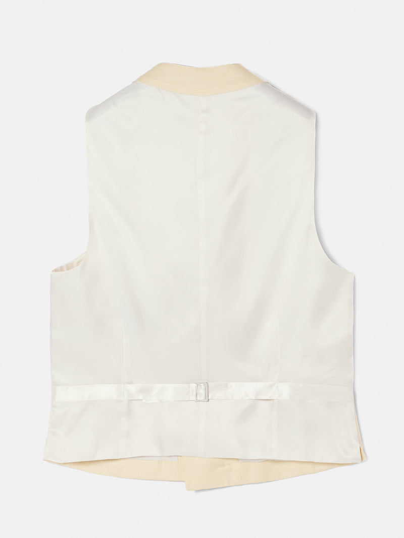 Chaleco chaque cuello redondo camel