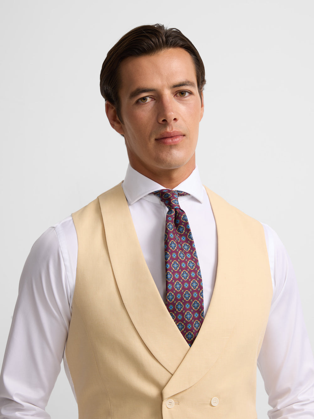 Chaleco chaque cuello redondo camel