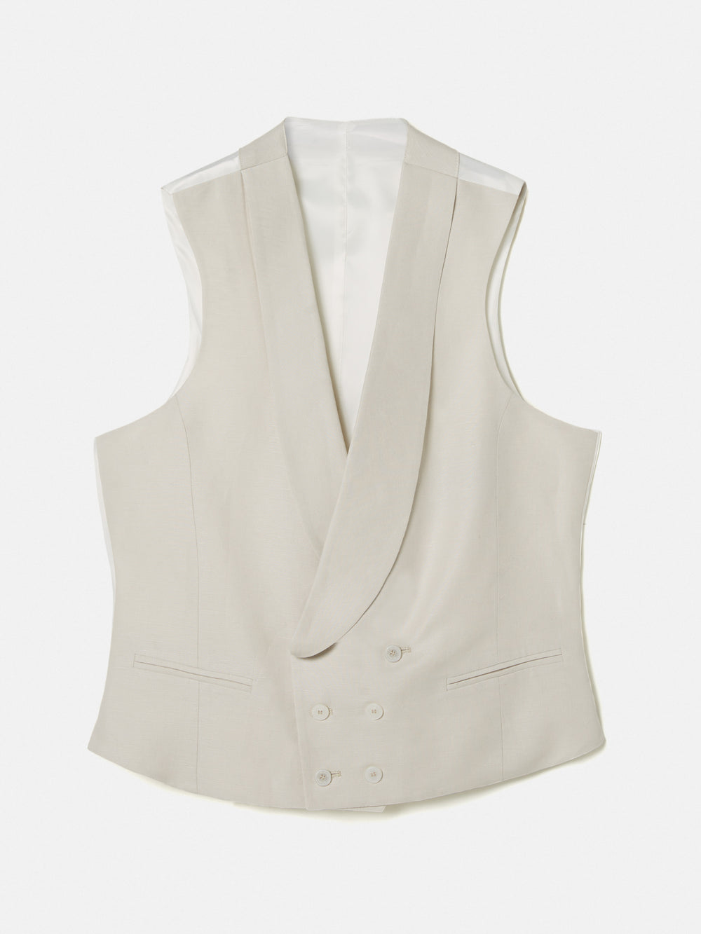 Gilet chaque col rond gris perle