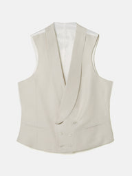 Chaleco chaque cuello redondo gris perla