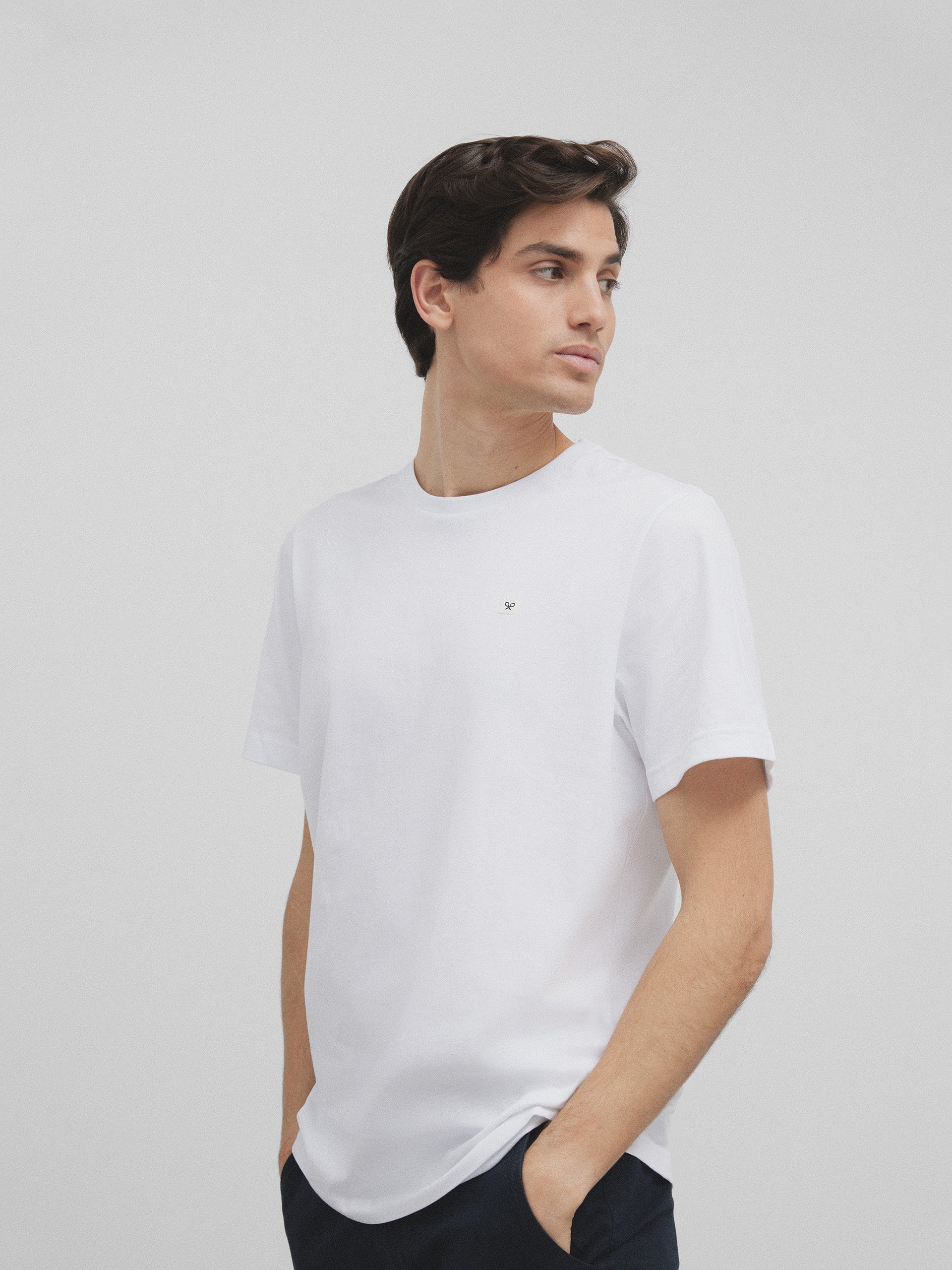 Camiseta silbon miniparche blanca
