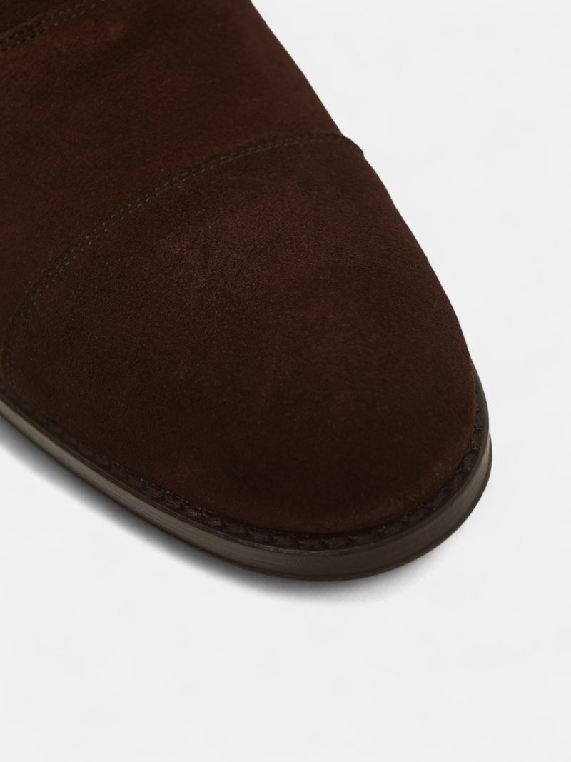 Zapato clasico ante cordones marron