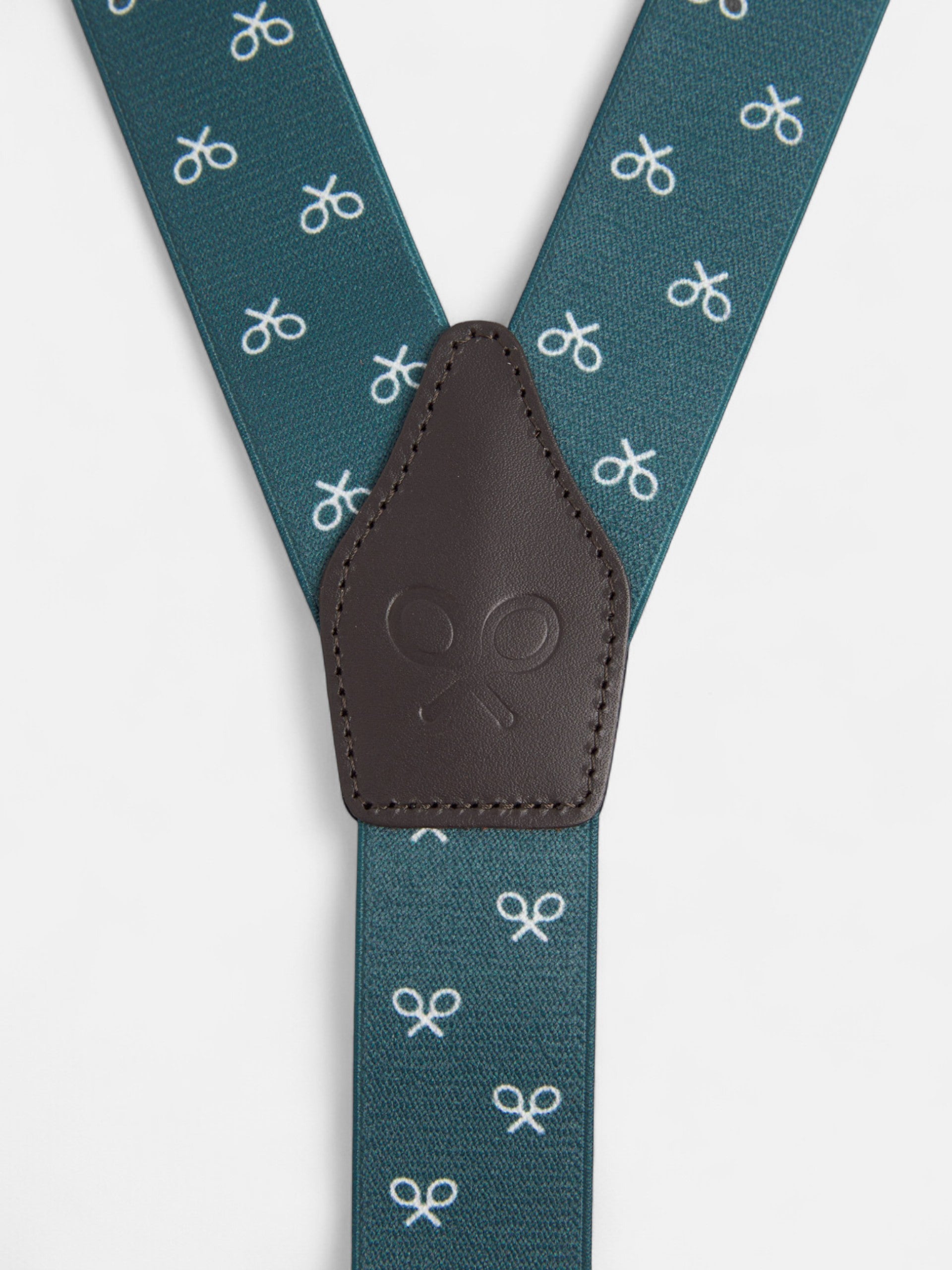 Suspensórios Silbon verdes com raquete branca