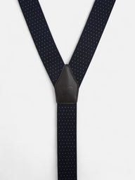 Bretelles Silbon à pois bleu marine