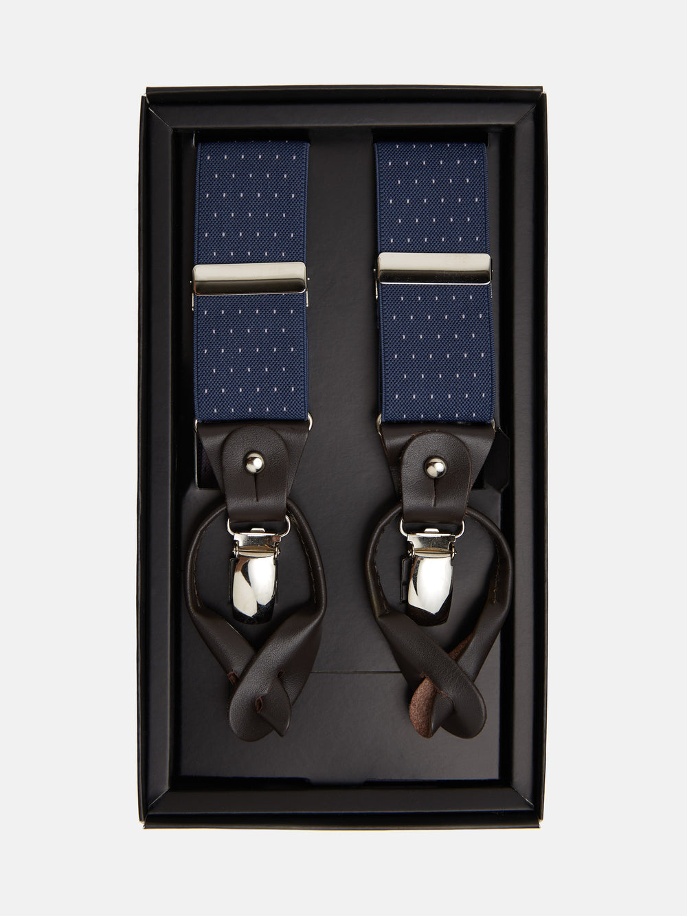 Suspensórios Silbon azul com pontos