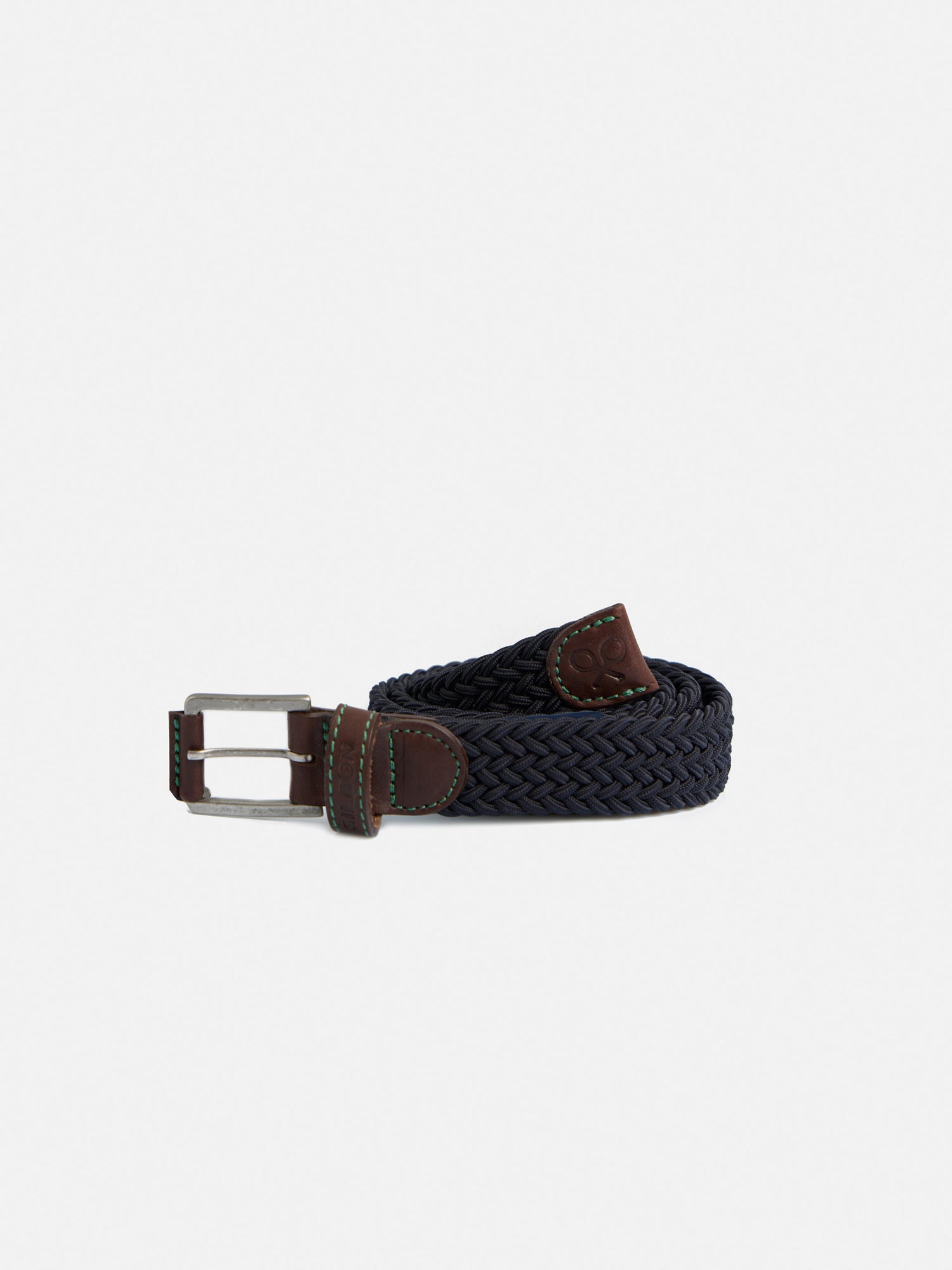 Navy elastic leather kids belt