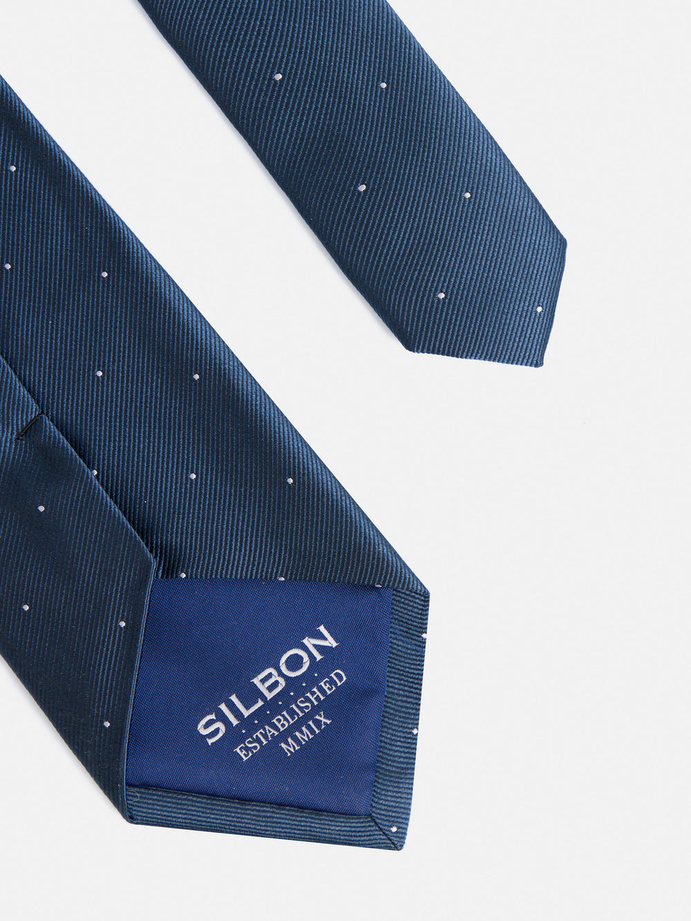 Gravata Silbon mini pontos azul-marinho