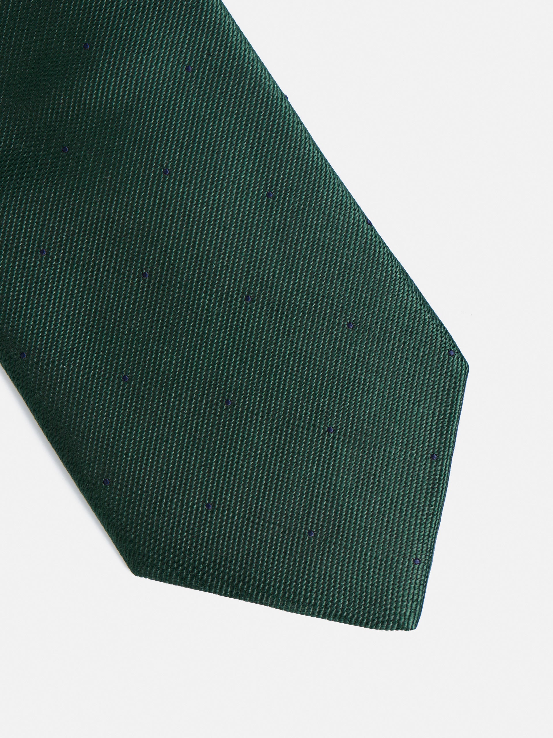 Corbata silbon mini puntos verde