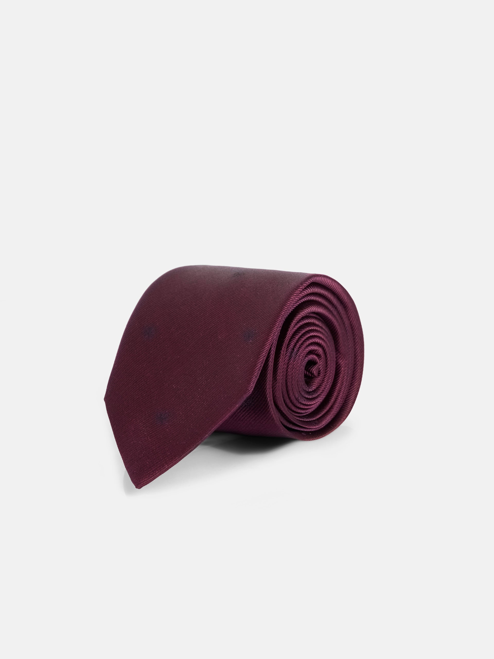 Silbon tie with burgundy racket motifs