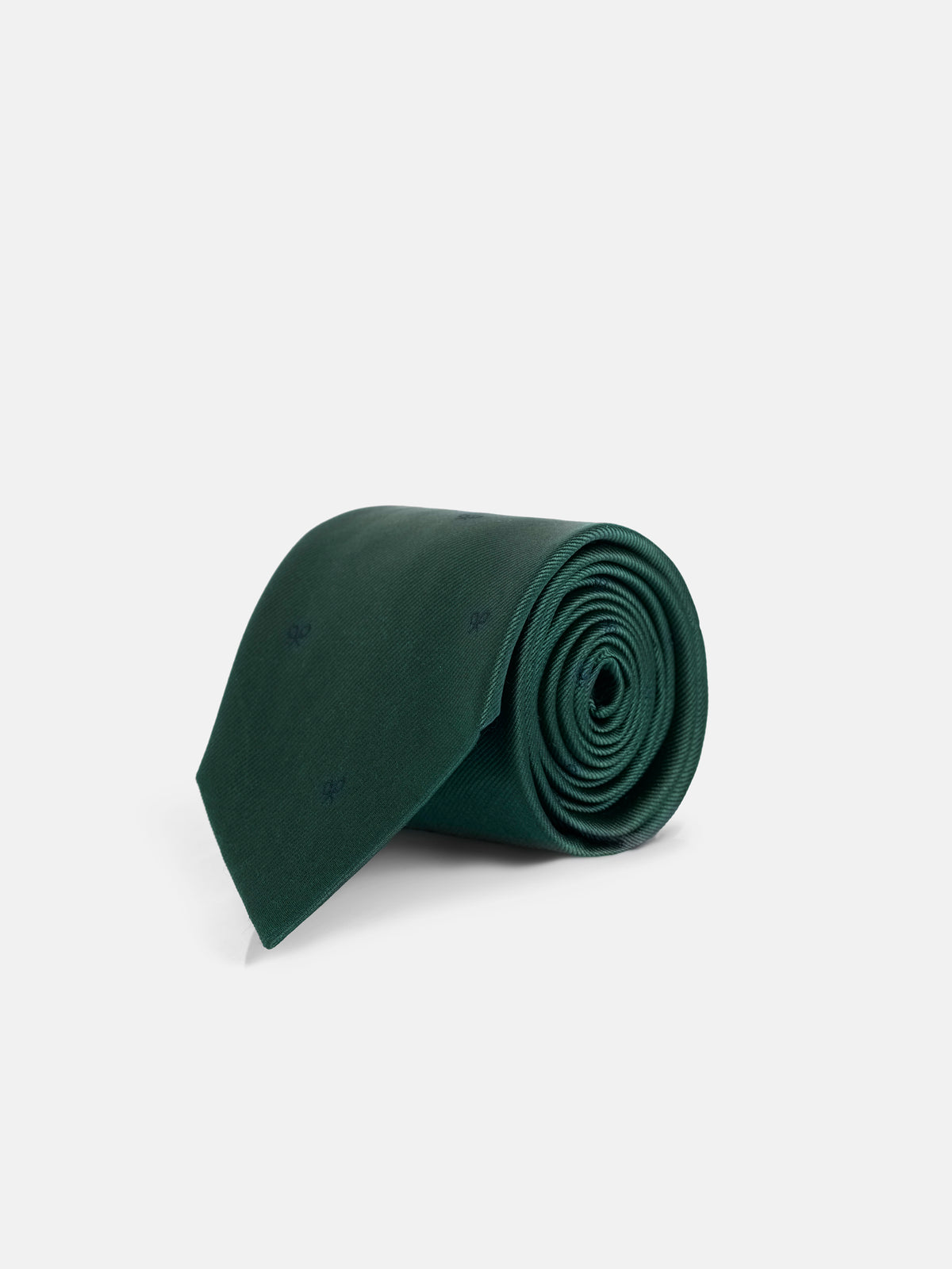 Corbata silbon motivos raquetas verde