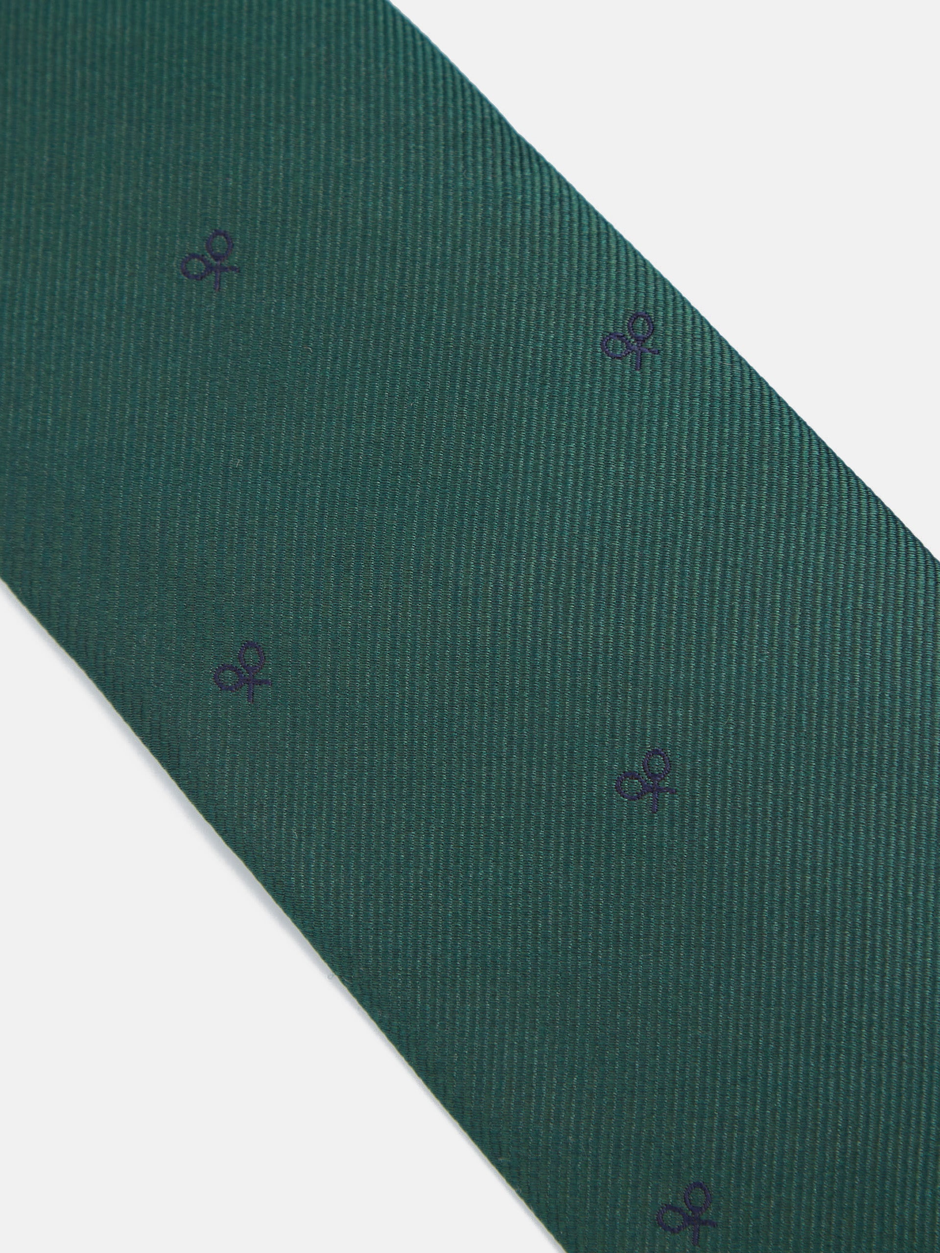 Silbon tie with green racket motifs