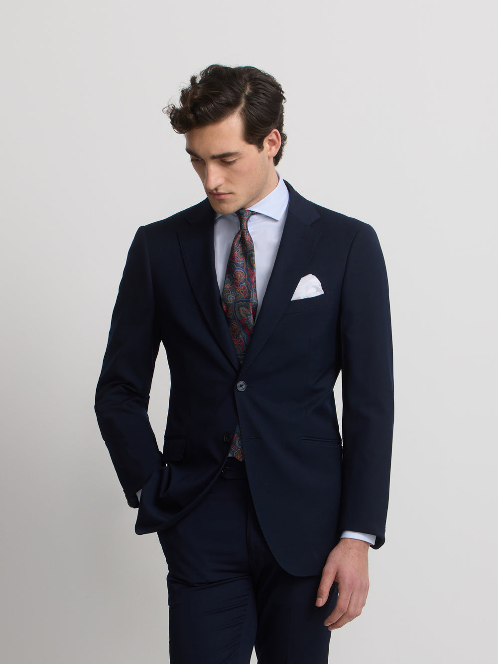 Navy blue essential suit jacket