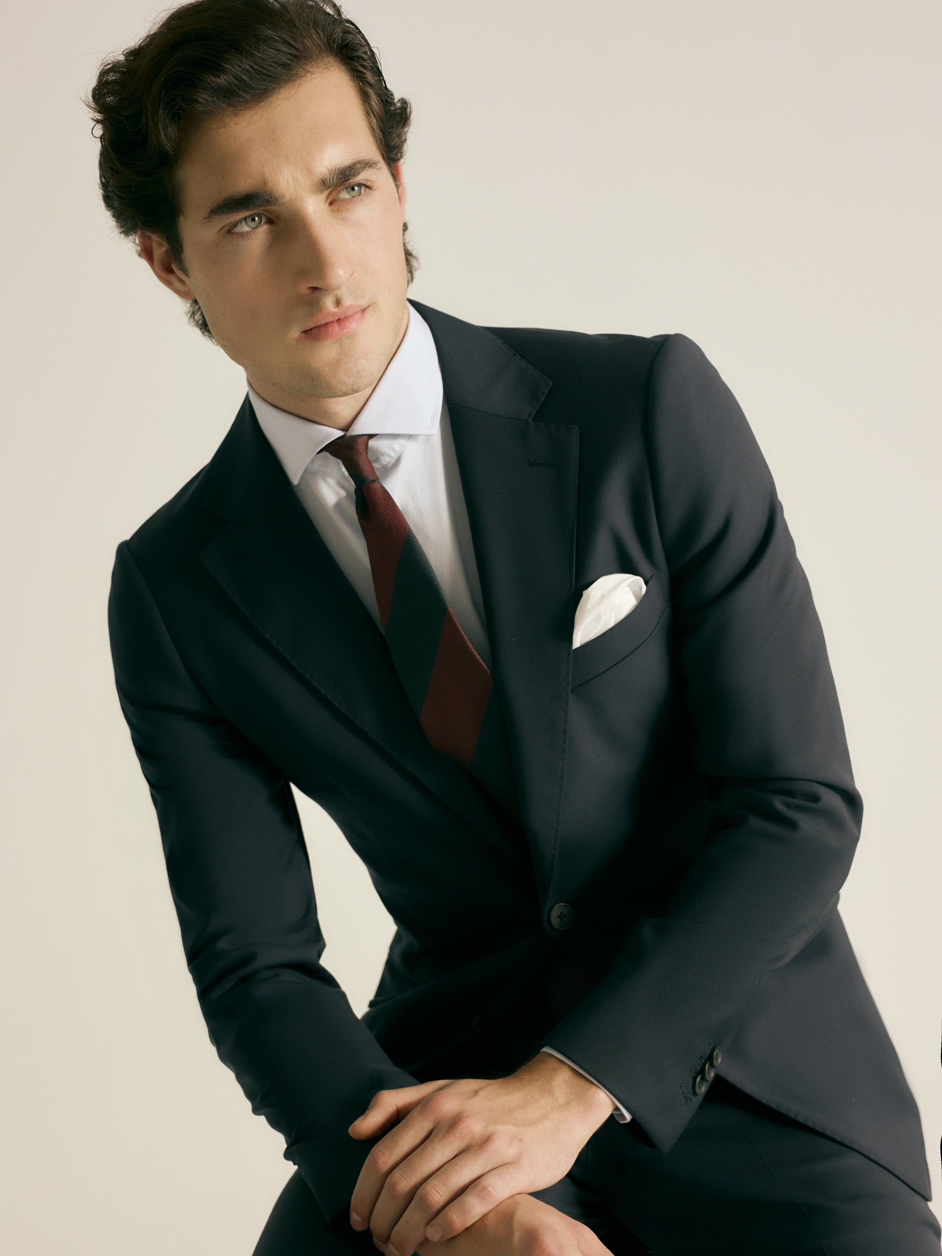 Veste de costume en stretch naturel bleu clair