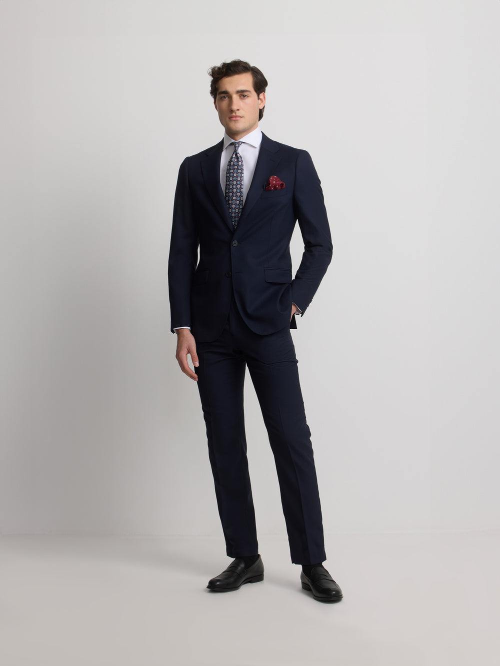 Veste de costume en stretch naturel bleu clair