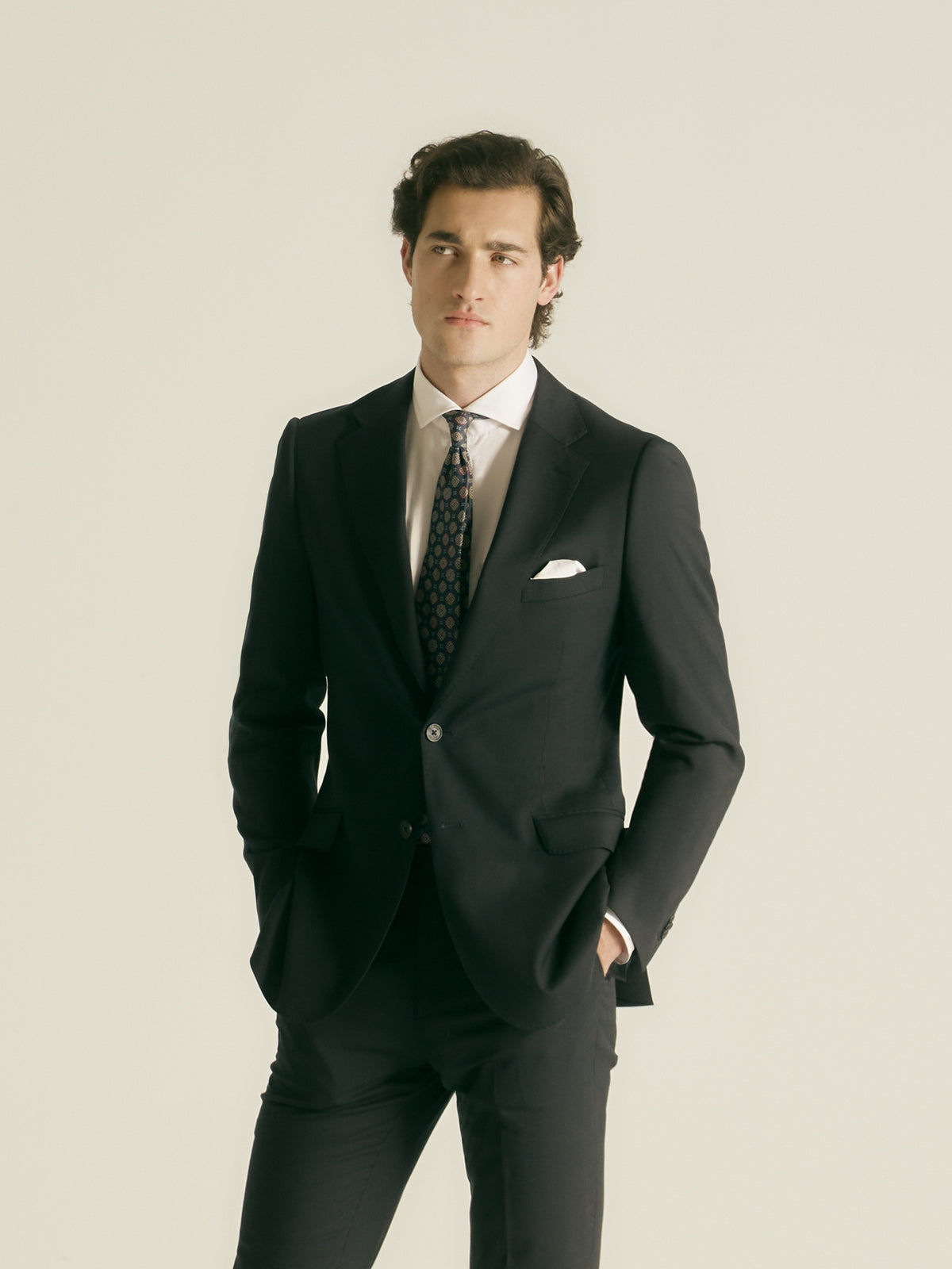 Blazer de fato natural stretch azul escuro