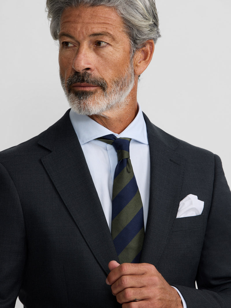 Blazer de fato natural stretch cinzento