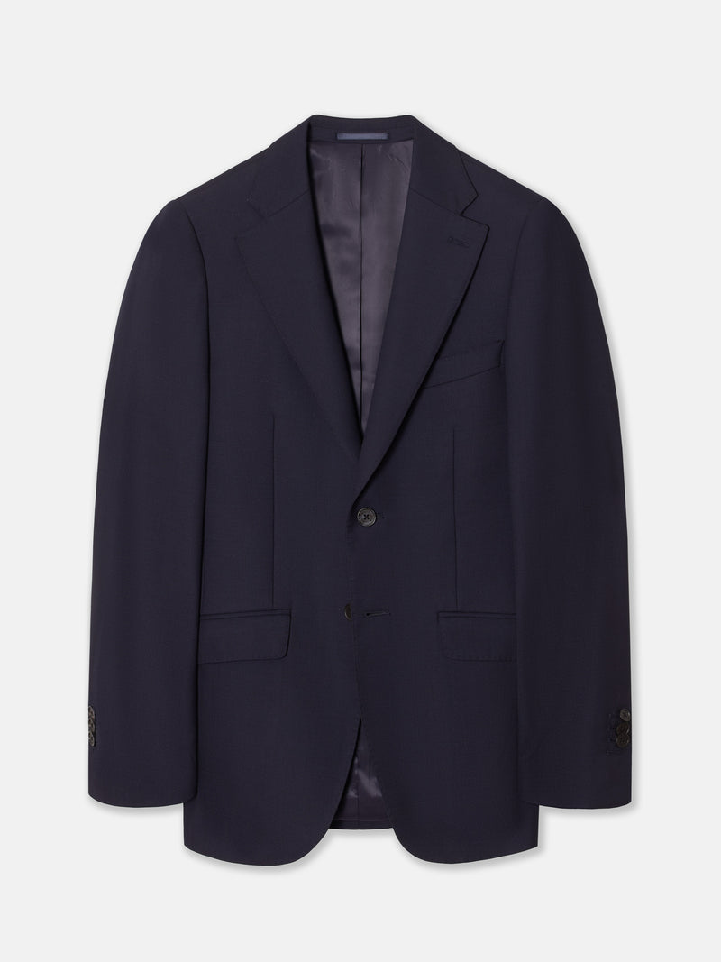 Navy blue structured suit jacket