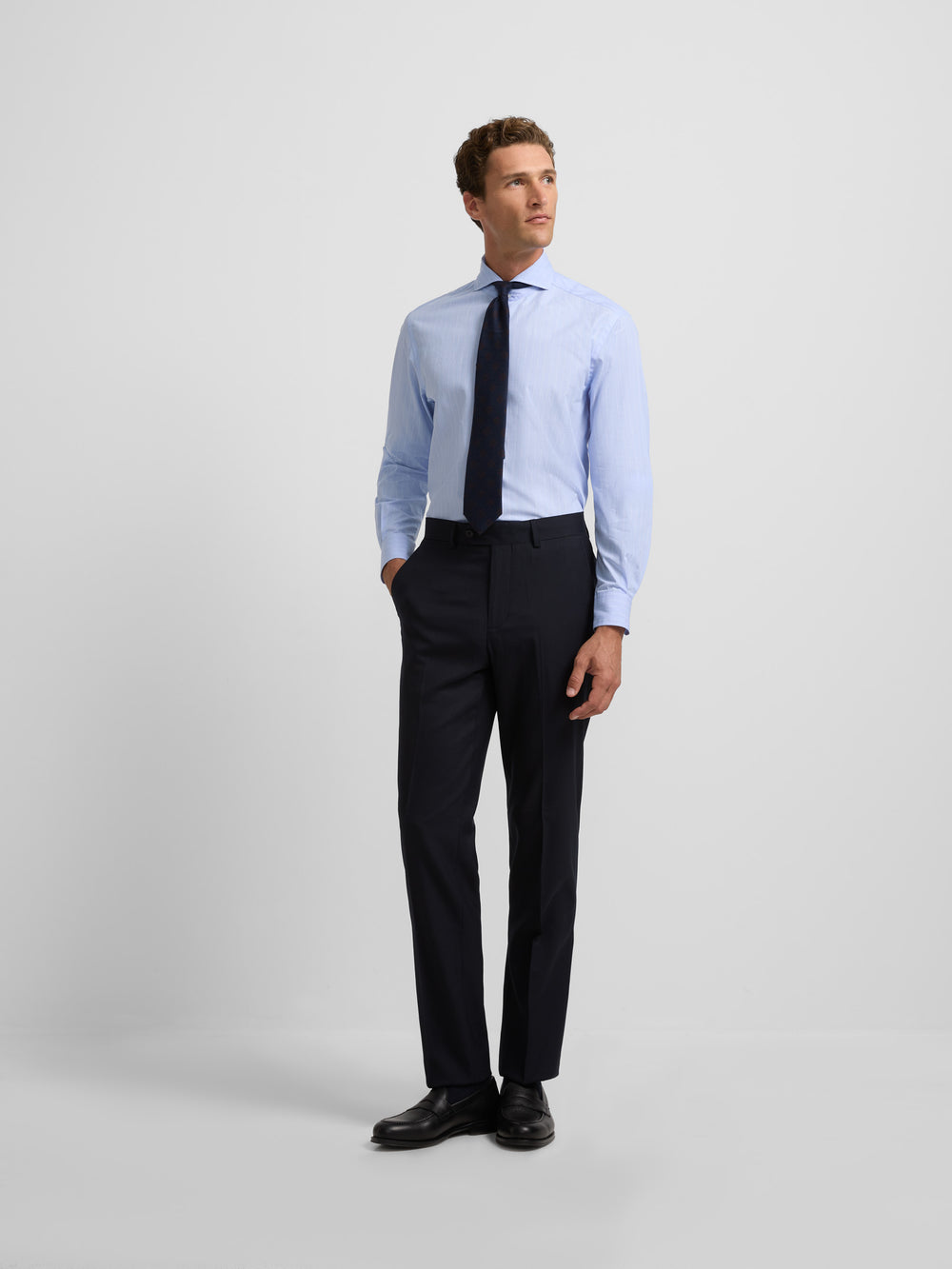 Natural stretch light blue suit pants