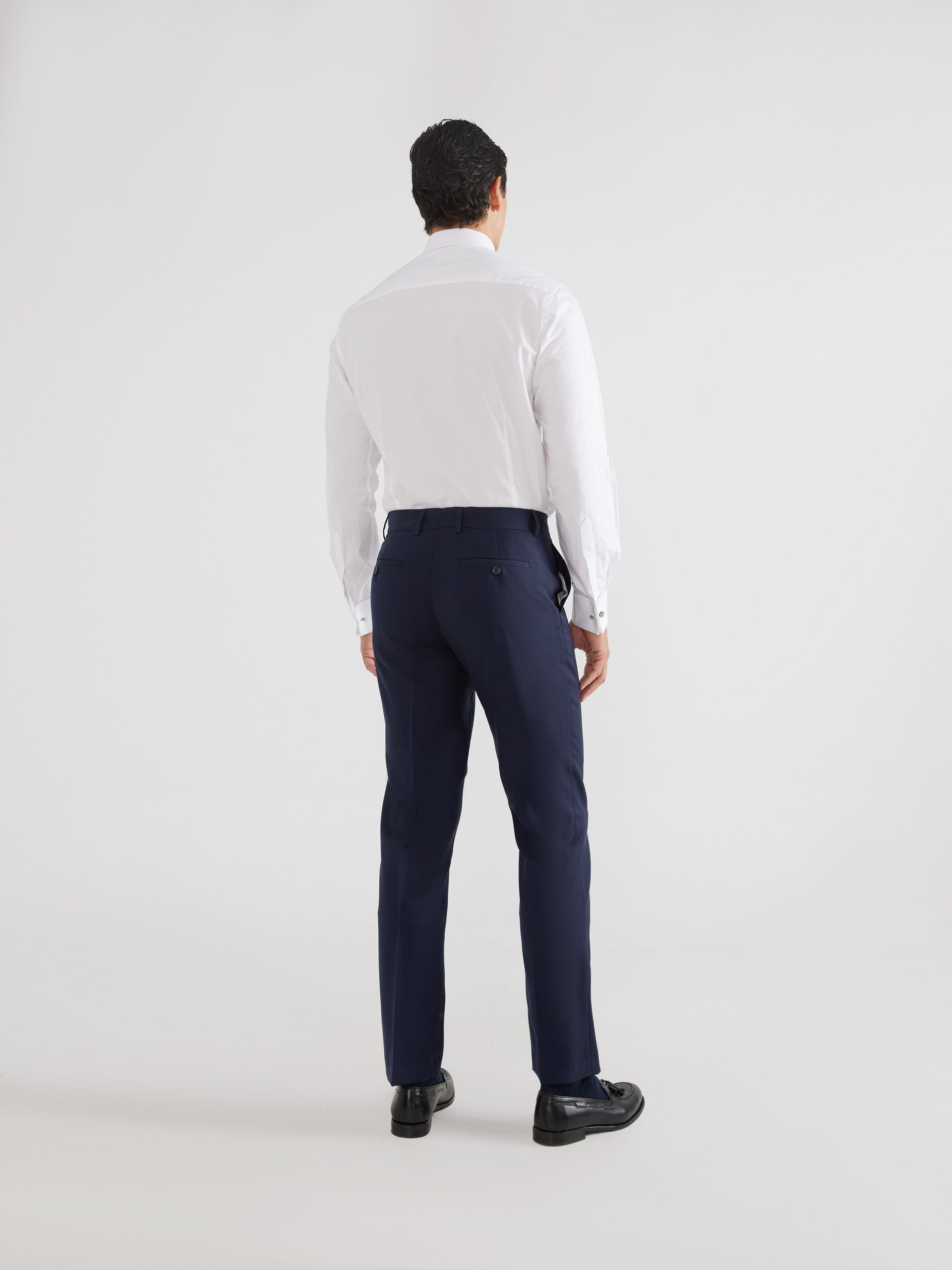 Pantalon traje natural stretch azul marino