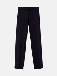 Calças de fato natural stretch azul escuro