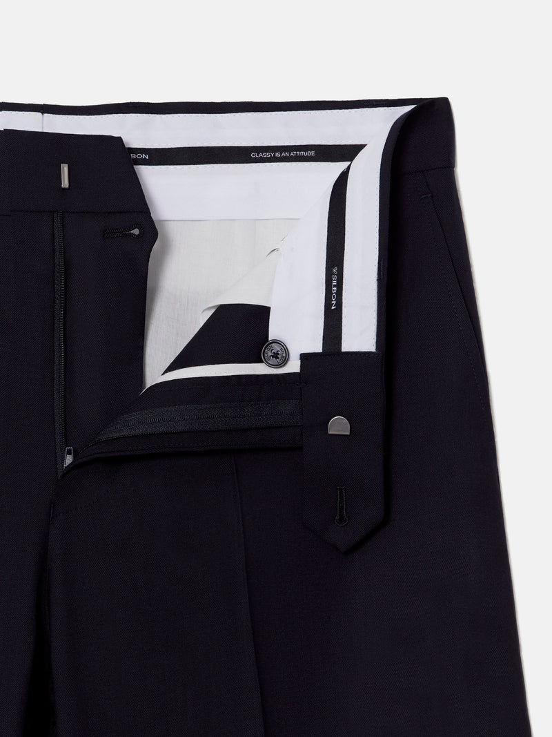 Pantalon de costume stretch naturel bleu marine foncé